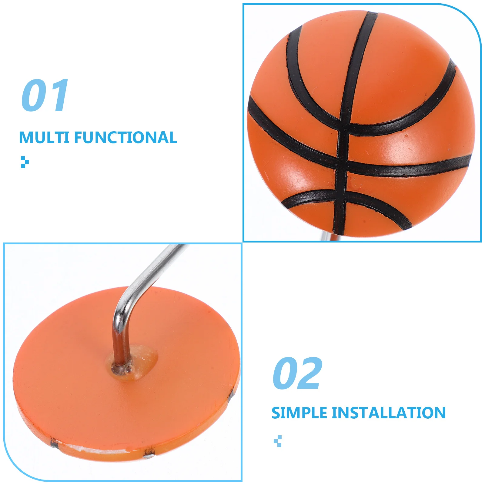 12 قطعة من خطافات ستائر دش كرة السلة حلقات الراتنج المزخرفة لستائر الحمام سهلة التركيب ولا حاجة لأدوات #3