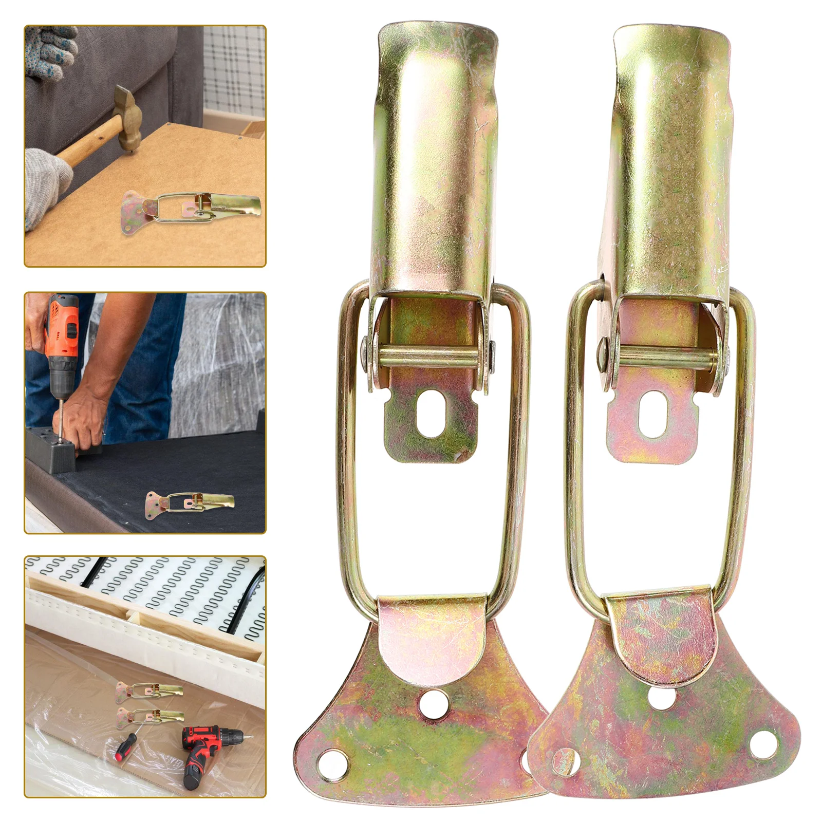 Cama Frame Fechaduras Trava e Slider, Parte do conector do sofá, Hardware Móveis Leg Fastener, 2 pcs