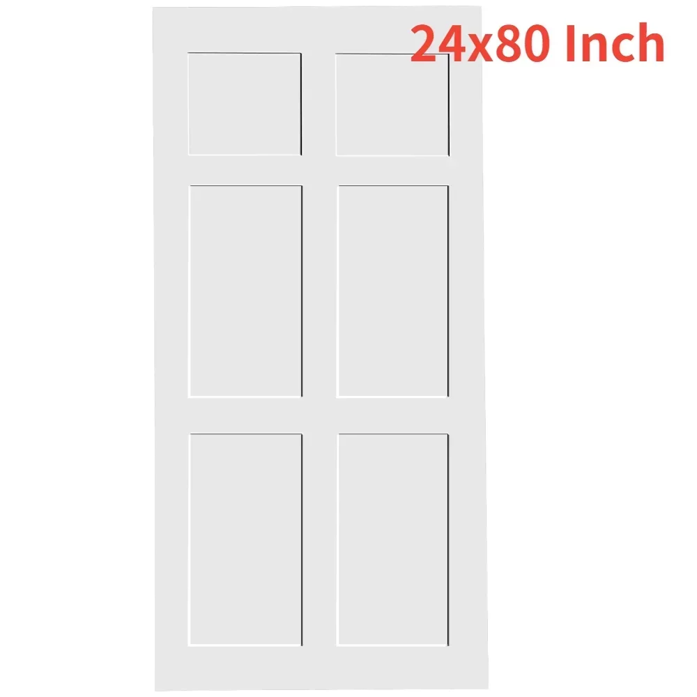 24x80 Inch Genuine Primer Door Panel DIY Panel Door Modern Indoor Barn Door Moisture Resistant Warp Resistant Hardware Kit