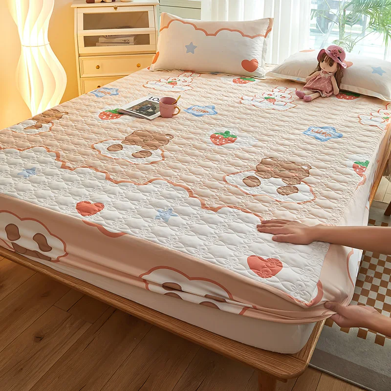 

Home Textiles Fitted Sheet Pillowcase Suit Mattress Cover Elastic Band Non-slip Bedspread Cute Cartoon Children Bed Sheet