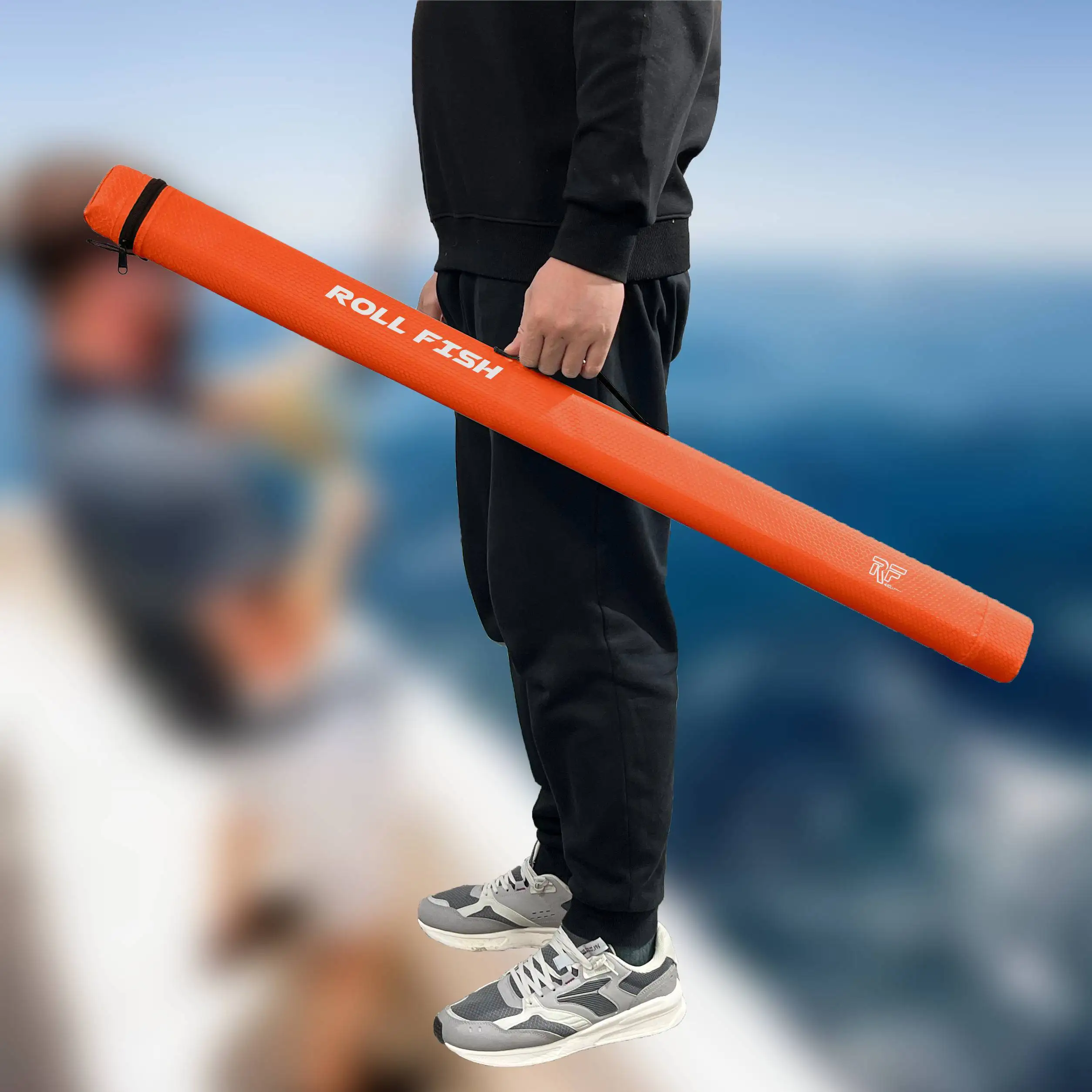 ROLLFISH Reise tragbare Angelrute Aufbewahrungstasche Dreieck Anti-Roll wasserdichte Hartschale 105/120/130/145/150 cm – Detail 5