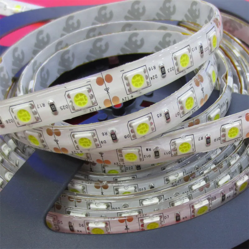 LED Strip 5050 SMD RGB White Warm Blue Green Red Lights 12V Waterproof 5M 300LED Tape Lights Flexible Lamp Ribbon TV Backlight