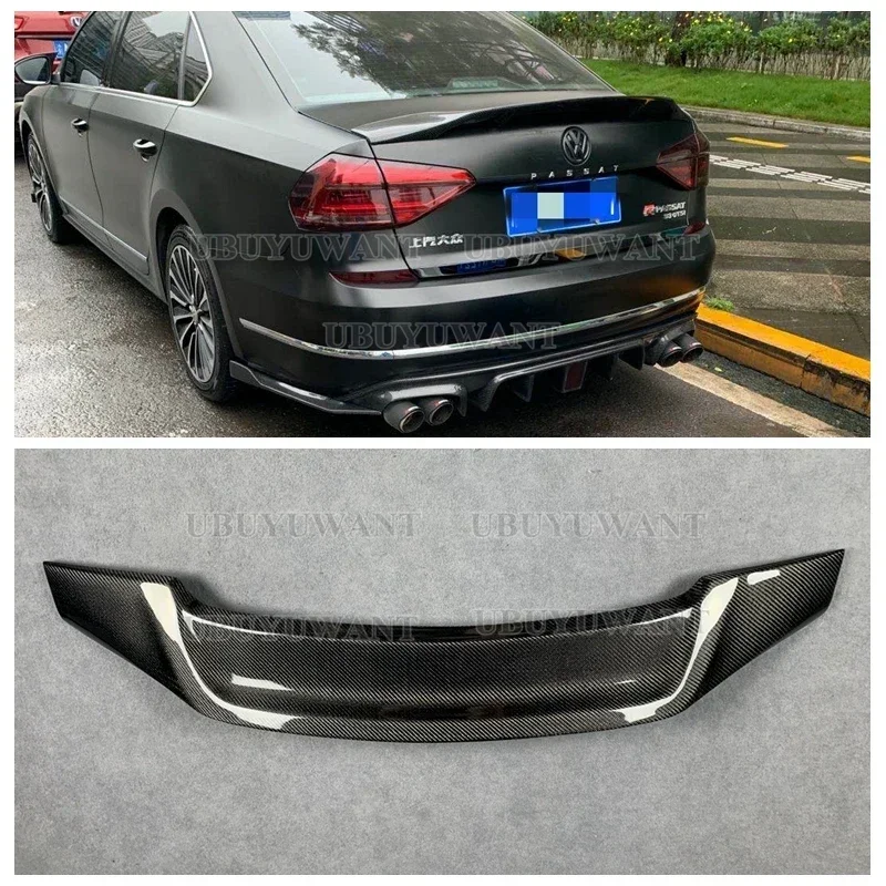 Car Accessories For Volkswagen Passat B7 USA 2011-2017 Passat NMS CARBON FIEBR  Tail Trunk Boot Lip Wing Rear Spoiler Decoration view 6