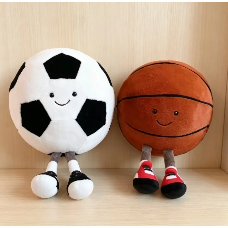 

Cute Football Basketball Plush Doll Pillow Soft Interactive Play Toy For Baby Kids Cats Dogs Pets