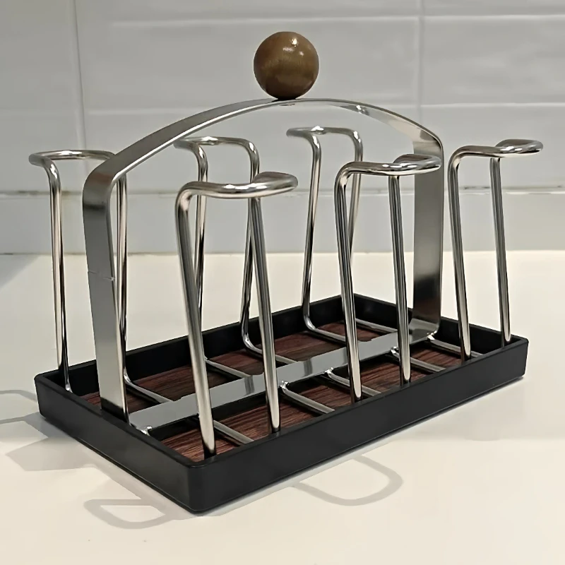 Retro style cup holder household tea bar countertop cup storage rack can be drained upside down