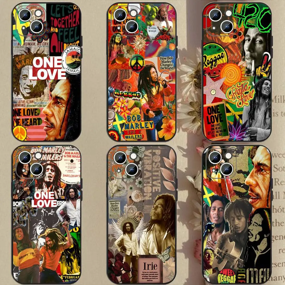 

Чехол для телефона с магнитным силиконовым мягким чехлом в стиле регги, Wailing Wailers Bob Marley для iPhone 17, 16, 15, 14, 13, 12, 11 Plus Pro Max Air