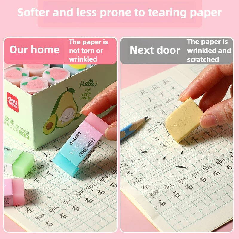 6 pezzi di gomma gelatina traslucida per esame d'arte, studente, schizzo, matita, correzione in gomma, materiale di cancelleria per la scuola