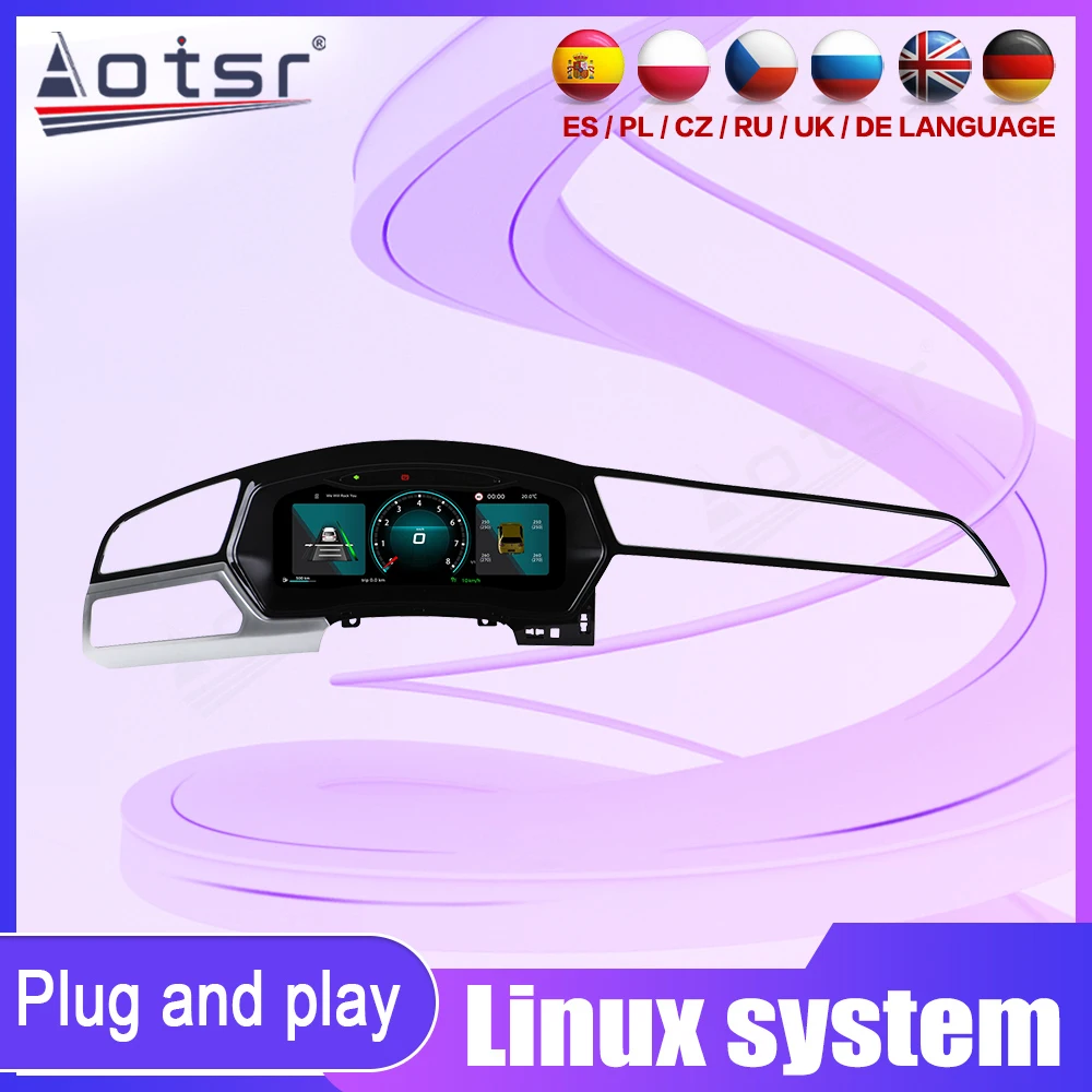 

Полный ЖК-дисплей, 12,3-дюймовая многофункциональная цифровая приборная панель, виртуальный кабин для Volkswagen Touran L, обновленный аксессуар