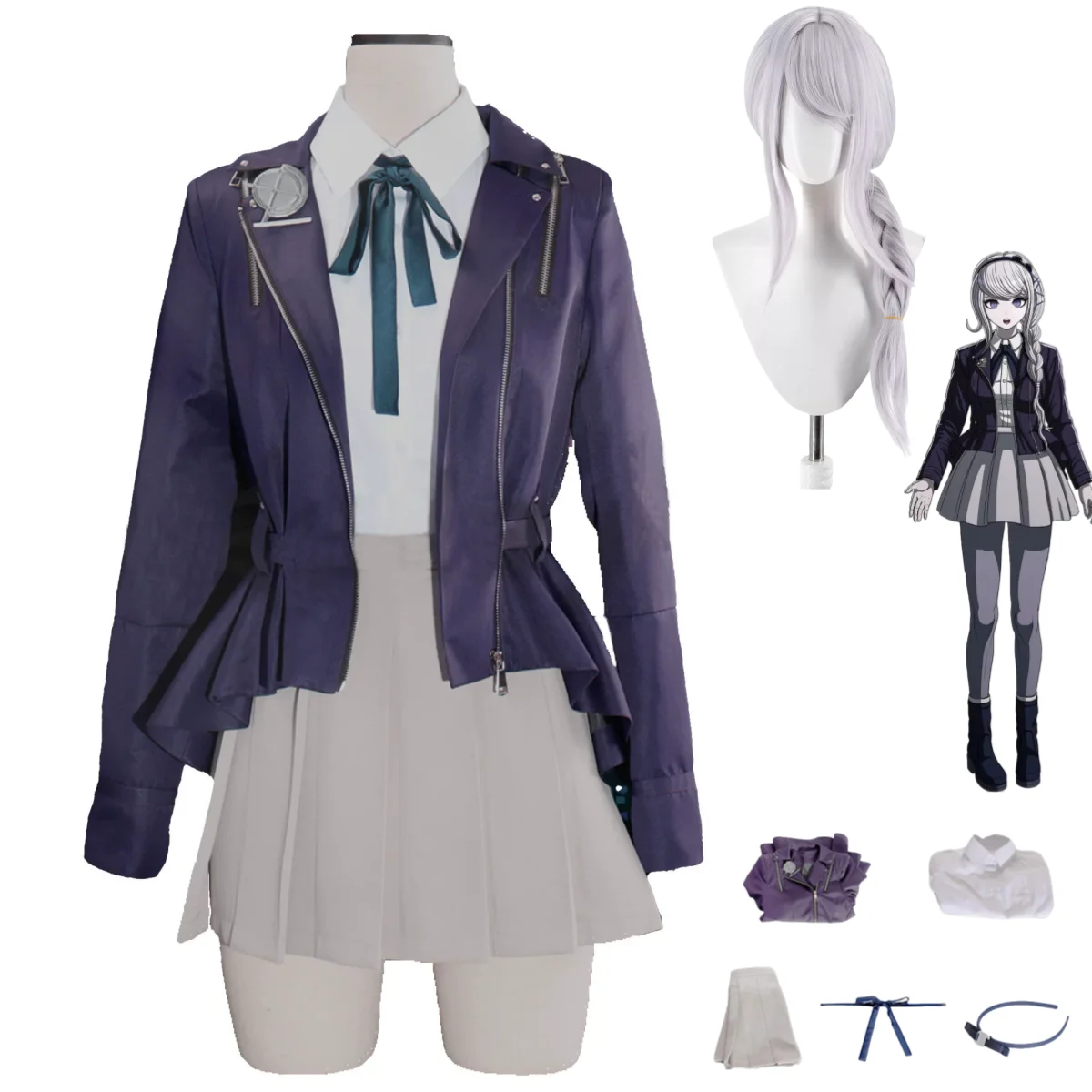 

Game The Hundred Line -Last Defense Academy Kirifuji Nozomi Cosplay Costume Daily Coat Shirt Uniform Wig Woman Leisure Suit