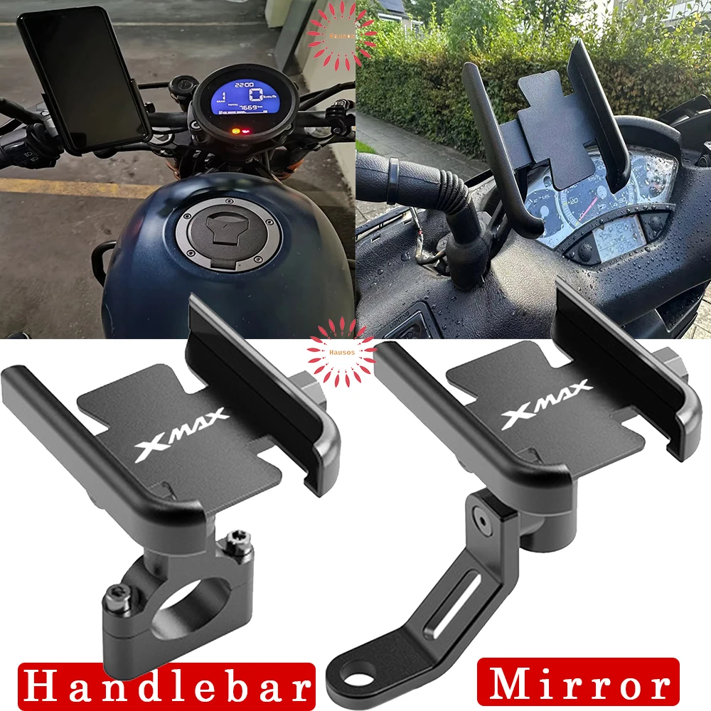 

Держатель мобильного телефона для YAMAHA XMAX X-MAX 125 250 300 400, аксессуары для зеркала на руль мотоцикла, металлический кронштейн для GPS-подставки