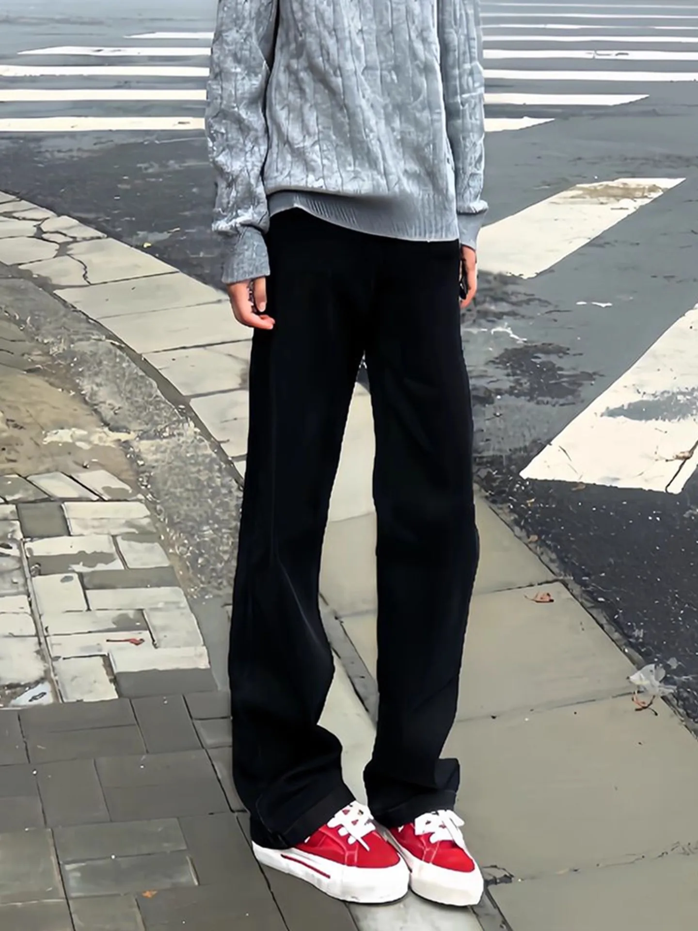 Bla Bell Bot Jeans Men Women Straight Leg Slim Fit High Street Cleanfit Denim Pants mid Waist Zipper Casual Jeans