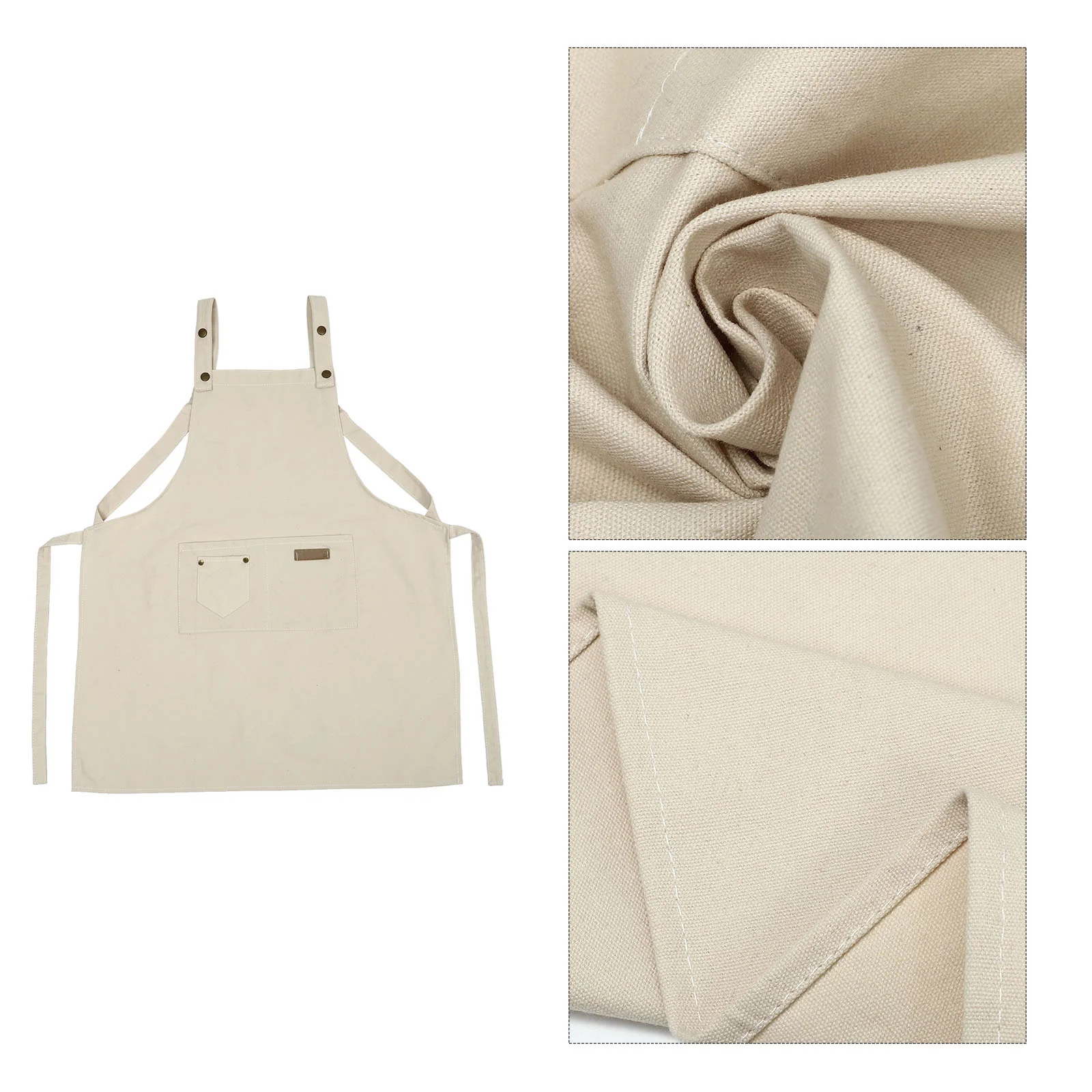 

Oil-Proof Cooking Apron with Pocket Cotton Kitchen Apron for Waiter Waitress Baking Grilling Barbecue Household Use