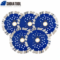 SHDIATOOL 125MM Diamond Segmented Saw Blade With Multi Hole Cutting Disc Stone Granite Basalt Masonry Concrete Srick Block Brick