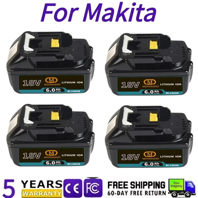 

NEW Genuine For Makita 18V Battery 6.0Ah Replaceable LED, for BL1860 BL1850 BL1830 LXT Lithium-ion Battery