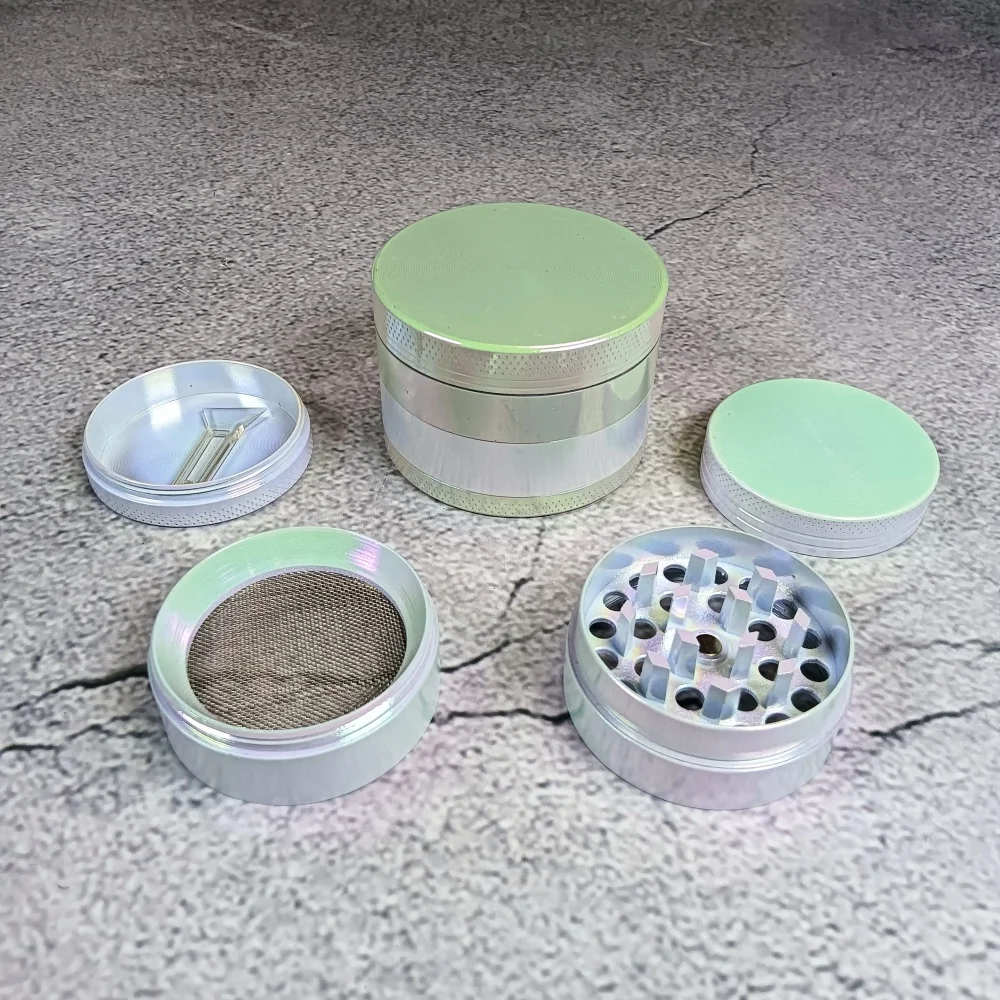 1.6/2inch Color White Metal Herb Grinder Tobacco Vanilla Bud Grinder Grass Cigar Mill Mortar 4-Layers Smoking Cigarette Tool