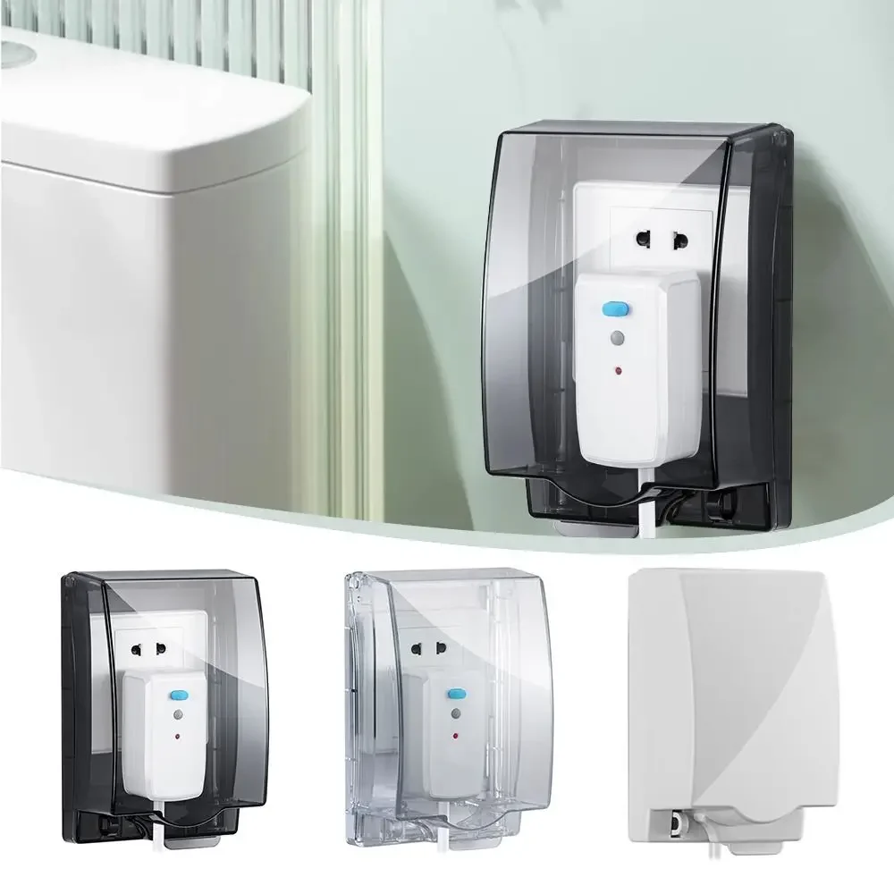 

Durable 86 Type Switch Protective Cover Waterproof Transparent Electric Plug Cover Self-Adhesive Splash-Proof Plug Box for Home