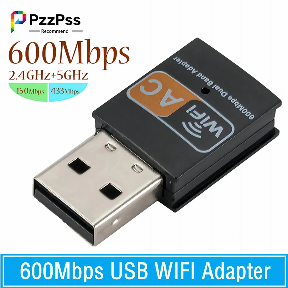 

Двухдиапазонный USB Wi-Fi адаптер 600 Мбит/с 2,4 ГГц + 5 ГГц, беспроводная сетевая карта, беспроводной USB Wi-Fi адаптер, Wi-Fi ключ, сетевая карта для ПК