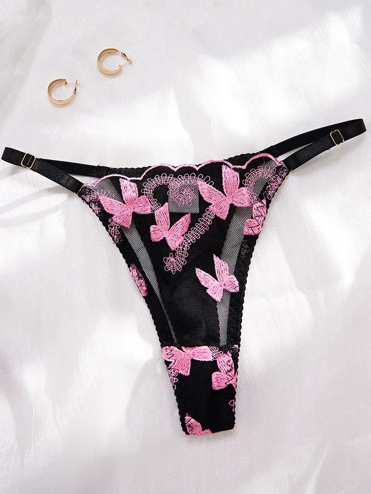 Sexy Bras for Women Thin Lingerie Set Fancy Erotic Lingerie Transparent Mesh Underwear Delicate Embroidery Bra and Underwear Set