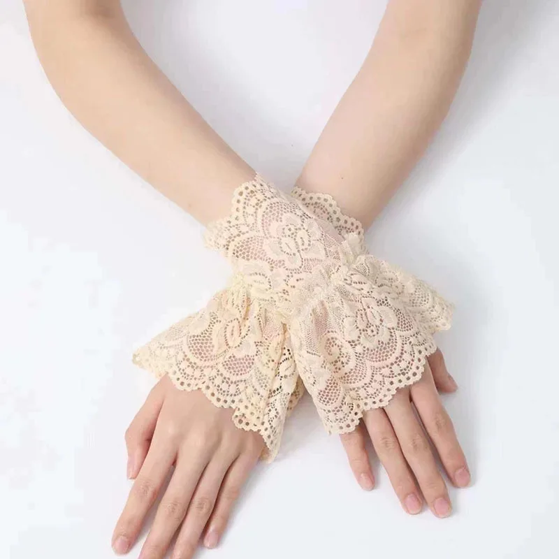 

Lace Fake Sleeves Lace Lace Cuffs Wrist Covers Elastic Elastic Clothing Decorative Wrist Flared Sleeve Covers For Women