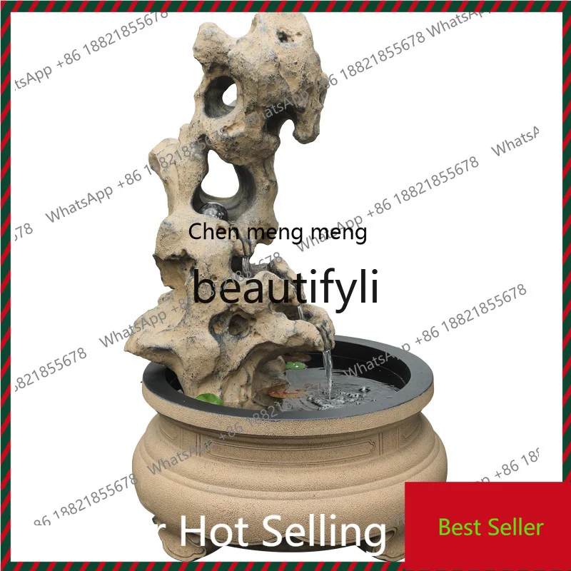 K182Chinese courtyard flowing water fish pond landscaping ancient method fish tank outdoor garden decoration Taihu stone   ornam