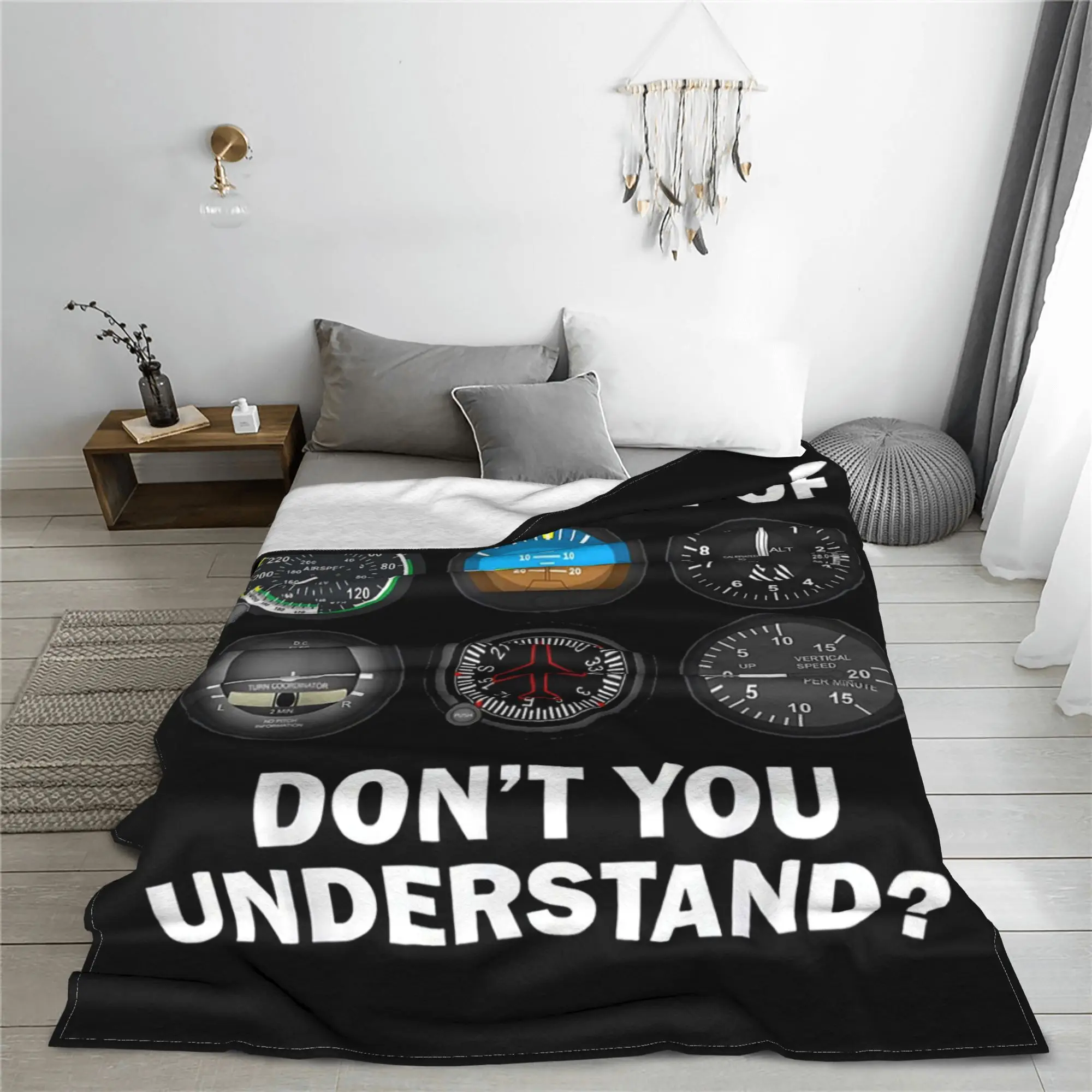 Pilot Gift Pilot Airplane Stuff and Accessories Pilot Instruments Blanket Fleece Sofa Throw Blanket for Couch Bedding Outdoor