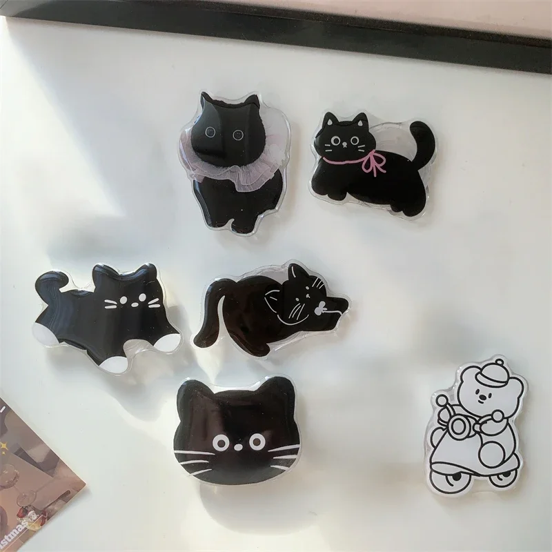 الكورية لطيف القط الأسود Griptok قوس آيفون 17 16 سامسونج محاكاة الغذاء العالمي ملحقات الهاتف حامل هاتف قبضة توك