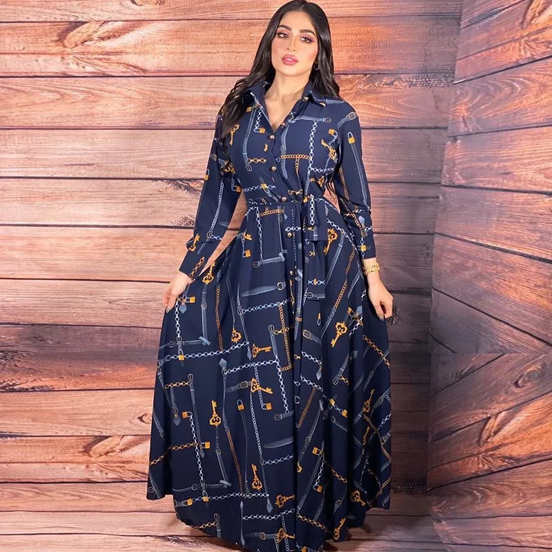 Abayas For Women Dubai 2022 Long SLeeves Printed Floral Robe Femme Musulmane Arabic Turkey Islam Caftan Marocain Slim Fit Dress