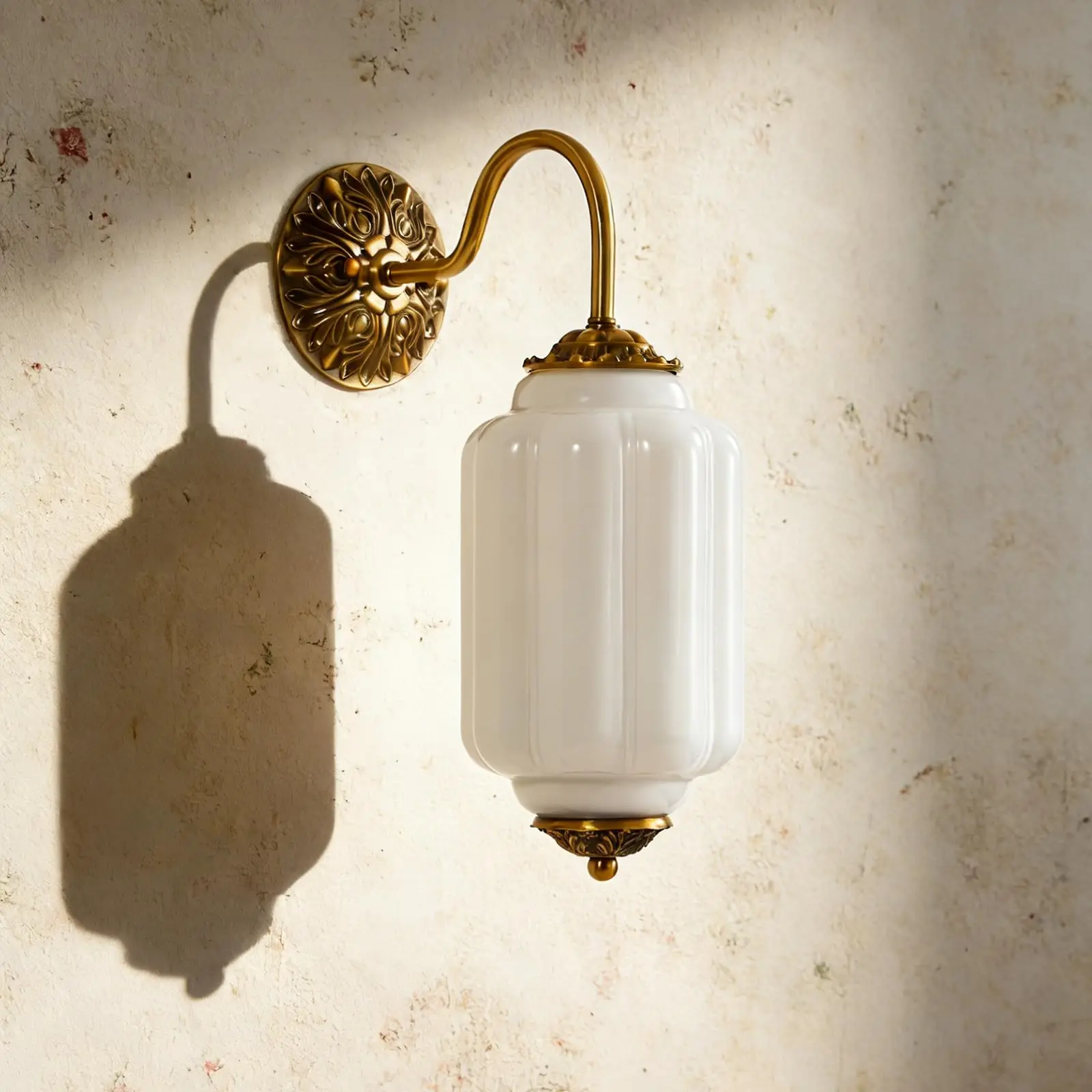 

Настенный светильник Scallop Milk Glass для гостиной, прихожей, медный, с LED-подсветкой, для спальни, прикроватный, латунный, антикварный, для внутреннего освещения