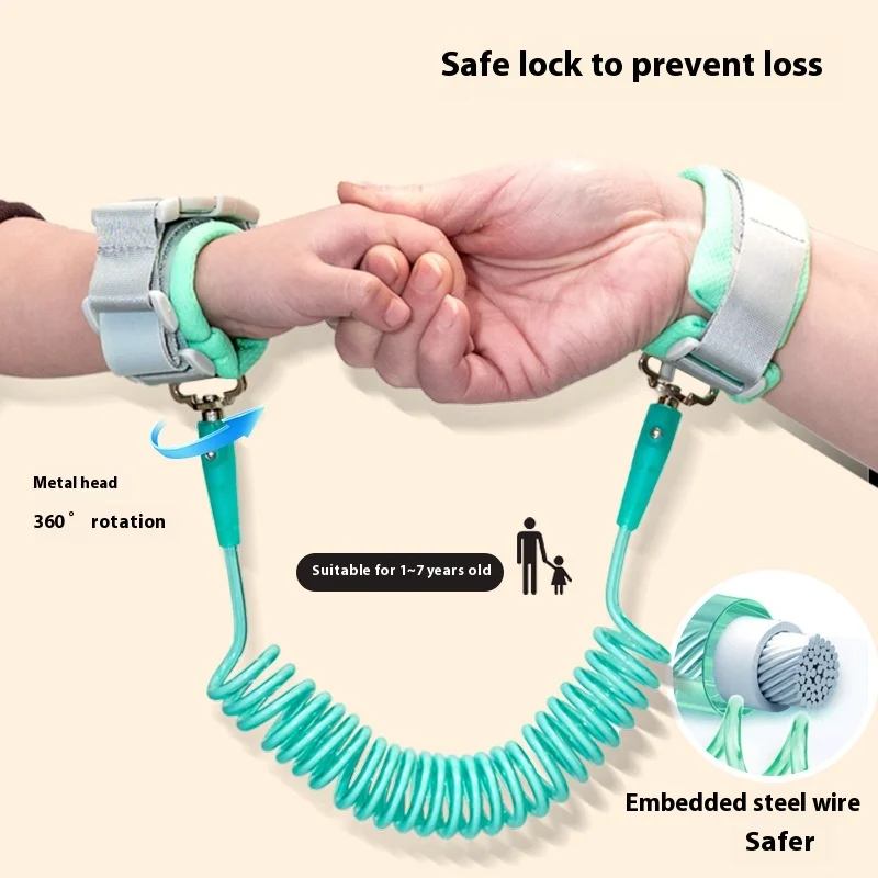 Baby Anti Lost Wrist Connection, Adjustable Toddler Traction Rope, Safety Harness, Outdoor Walking Hand Strap for Children