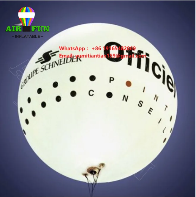 Giant Inflatable Floating Advertising Balloon PVC Helium Ball Logo Printing With LED Lights
