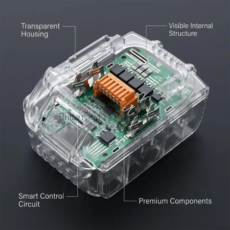 K43B Clear Rebuild Battery Housing Case with Circuit Board for 10 18650 Cell Projects
