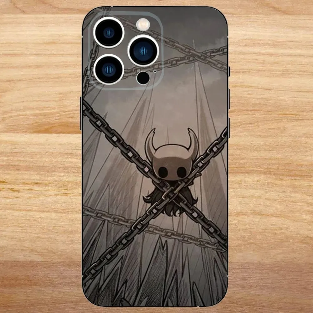 حافظة هاتف H-Hollow Knight لهاتف iPhone 16,15,14,13,12,11,Mini,Pro,SE,MAX غطاء أبيض غير لامع مقاوم للصدمات