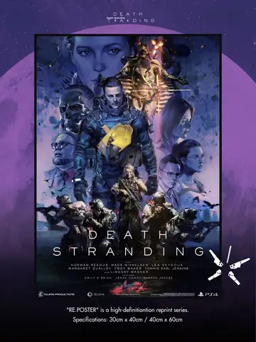 Death Stranding PS5 Poster Decorative Print Alloy Equipment Framed Metal Artwork Modern Home Decor Collectible PVC Core