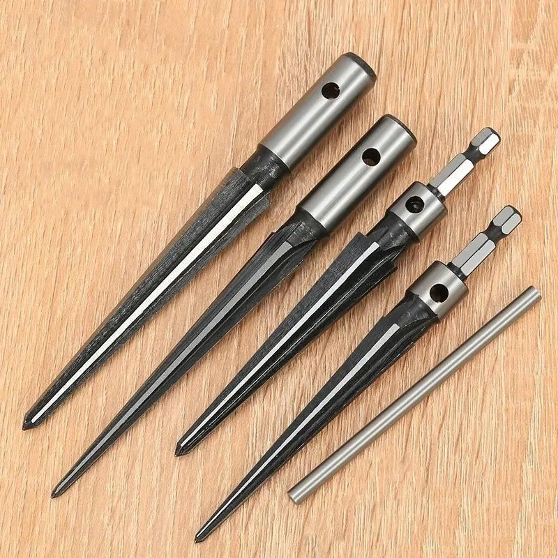 เครื่องมือตัดรูทรงกรวยแบบมือถือ รุ่น T-handle Taper Reamers สำหรับงานไม้ รูปทรงหกเหลี่ยม สำหรับเจาะรูบริดจ์พิน