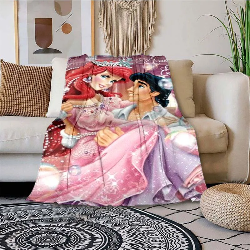 Disney The Little Mermaid Cartoon Blanket Travel Picnic Blanket Children's Adult Household Blankets Gift