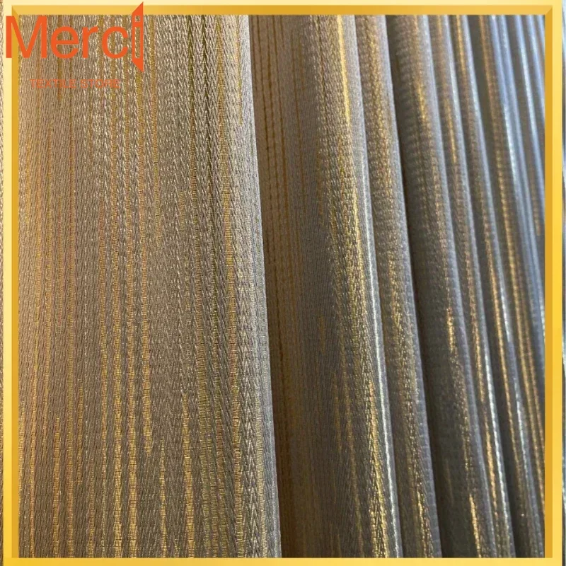

Nordic Thread Light Luxury Champagne High Precision 90% Blackout Curtains For Living Room Bedroom Modern Minimalist Gold Thread