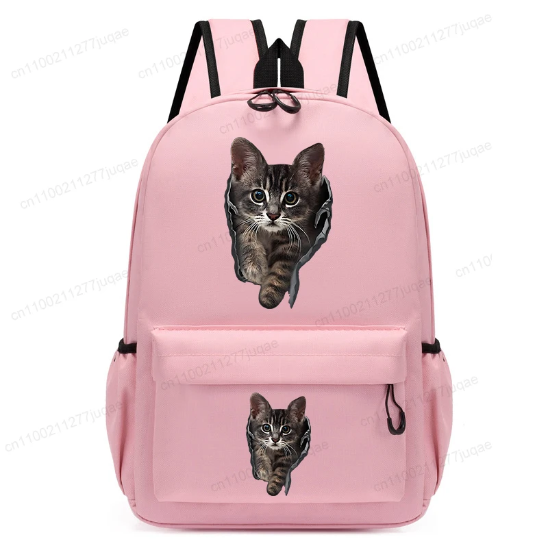 子供小さなピンク Bagpack 新学期子供幼稚園ランドセルグラフィックかわいい猫かわいいアニメ通学ナップザックバッグ