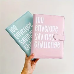 100 Envelopes Money  Savings Challenge Budget Book Binder With Cash Envelopes, Savings Challenges Notebook Binders