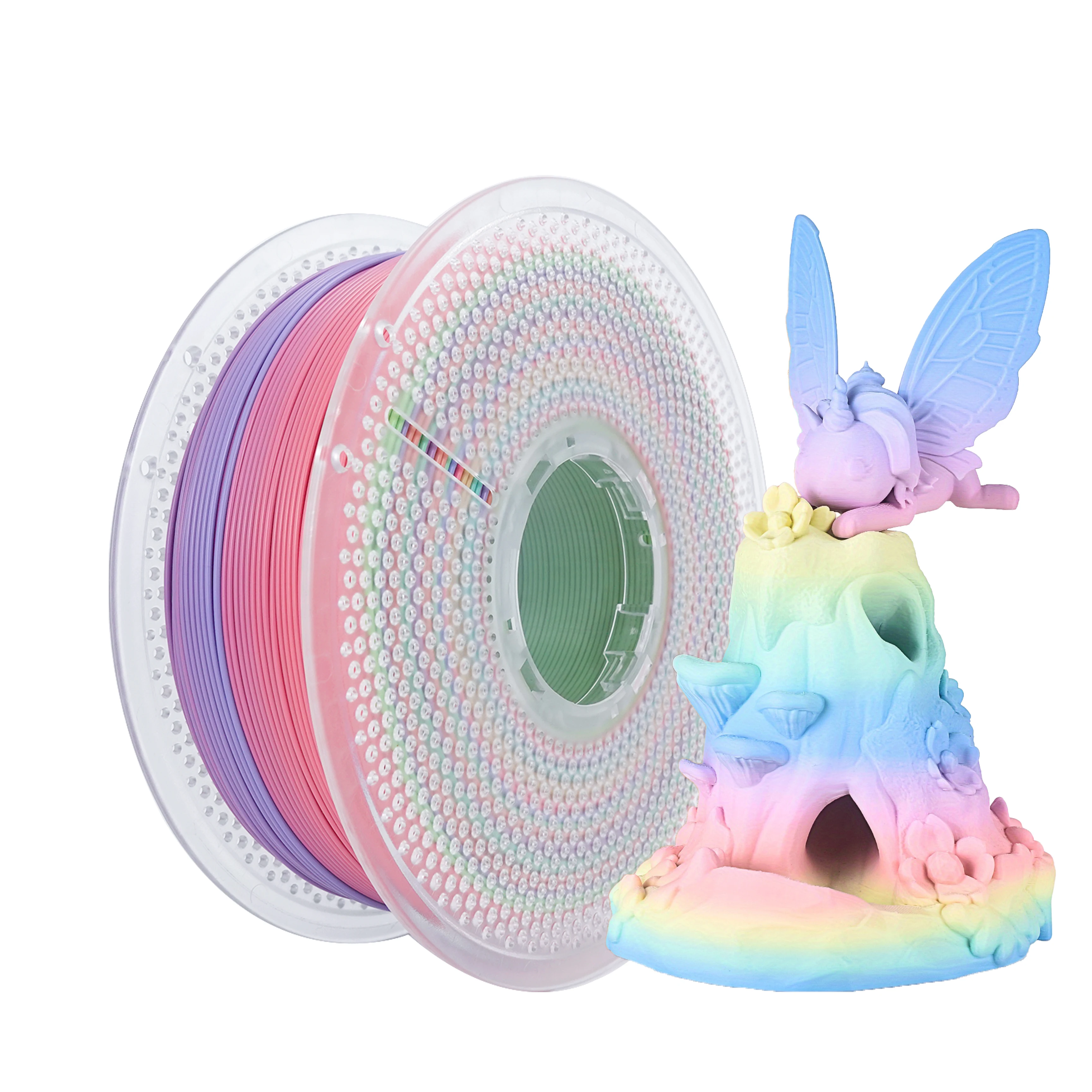 

Радужная нить для 3D-принтера PLA 1,75 мм, матовая нить для печати 3D PLA +/-0,03 мм, 1 кг/2,2 фунта Цвет: градиент макарон 1 кг