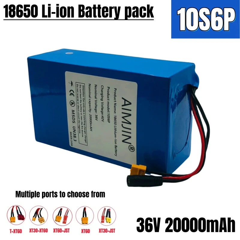 36V 20Ah 18650 10S6P 1000W Electric bicycle wheelchair pack high-power outdoor motorcycle lithium battery