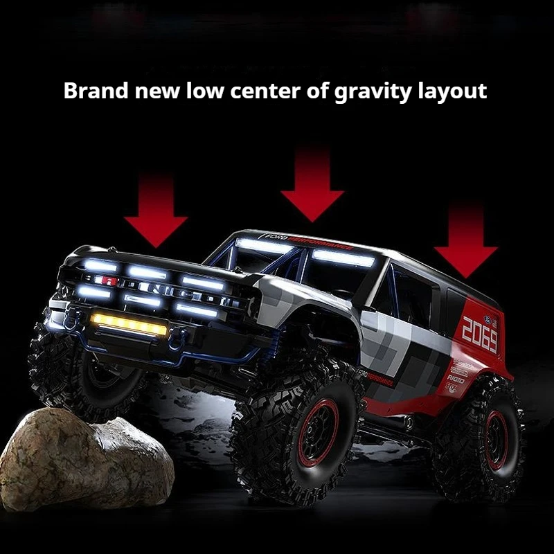 MJX-vehículo de escalada todoterreno eléctrico sin escobillas, escala 1:8, H8P, Control remoto, Mustang 4WD, con Material de PC, carcasa de coche, juguete RC