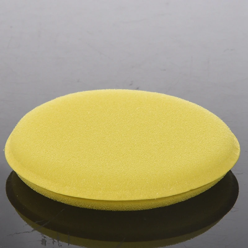 5 Pcs Yellow Car Wax Polish Applicator Pad Soft Foam Sponge Pads & 1 Pcs 6 Inch/15Cm Car Polishing Waxing Pad Sponge