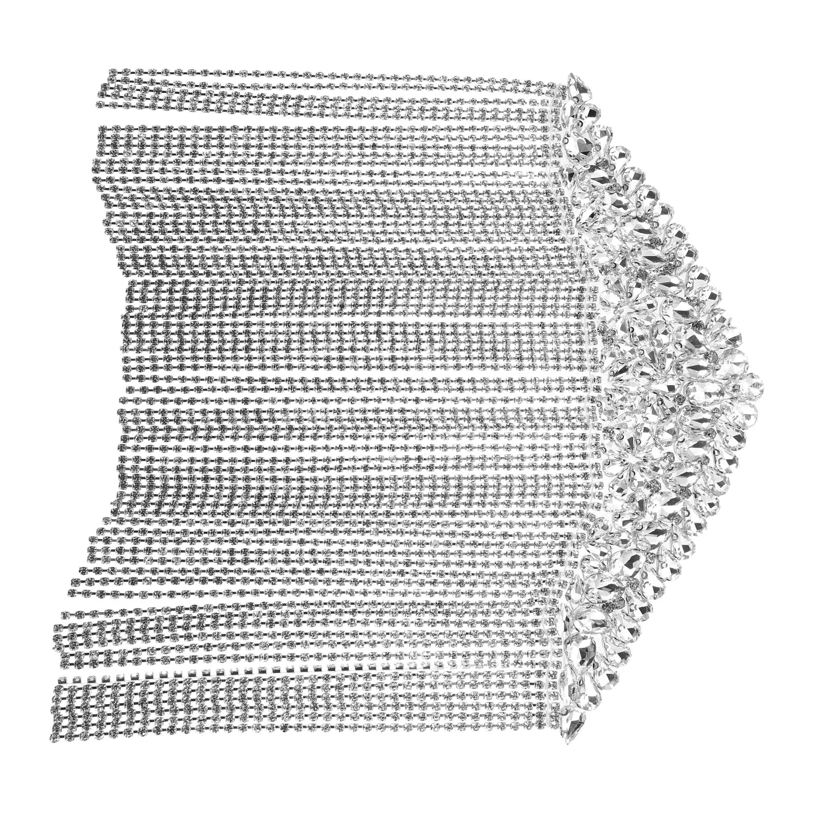 

Fringe Rhinestone Shoulder Epaulettes Detachable Tassel Chain Costume Punk Blazer Epaulet Jewelry Vintage Applique for Parties