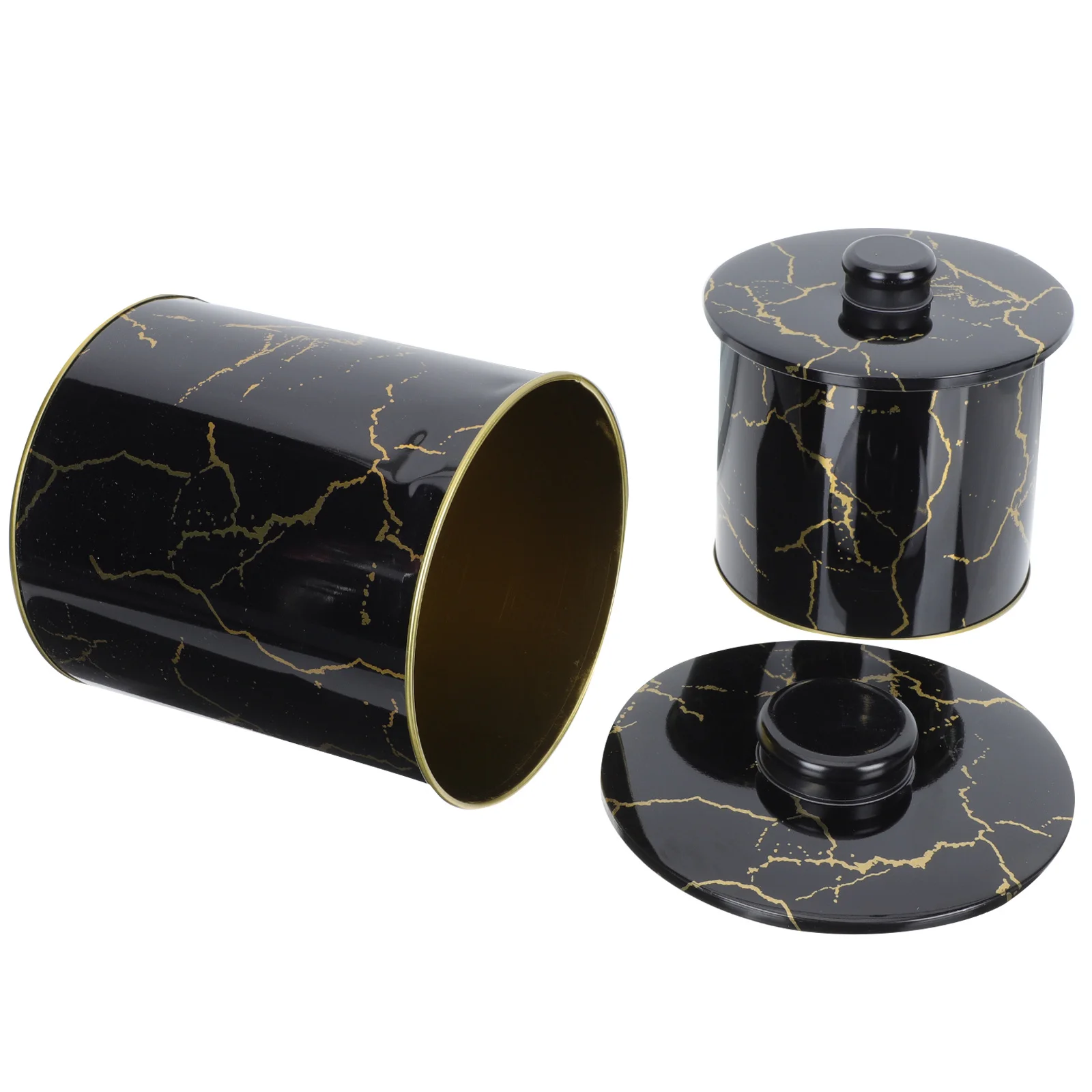 

2pcs Tinplate Biscuit Container Candy Jar For Tea Cookies Storage Decorative Gift Box Party Supplies Sweetmeats Holder