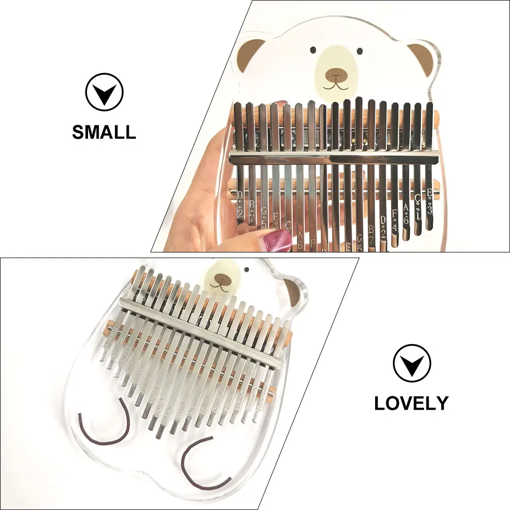 

1Pcs Crystal Acrylic Thumb Piano 17 Keys Cartoon Cow Finger Piano Portable Beginner Kalimba Musical Instrument