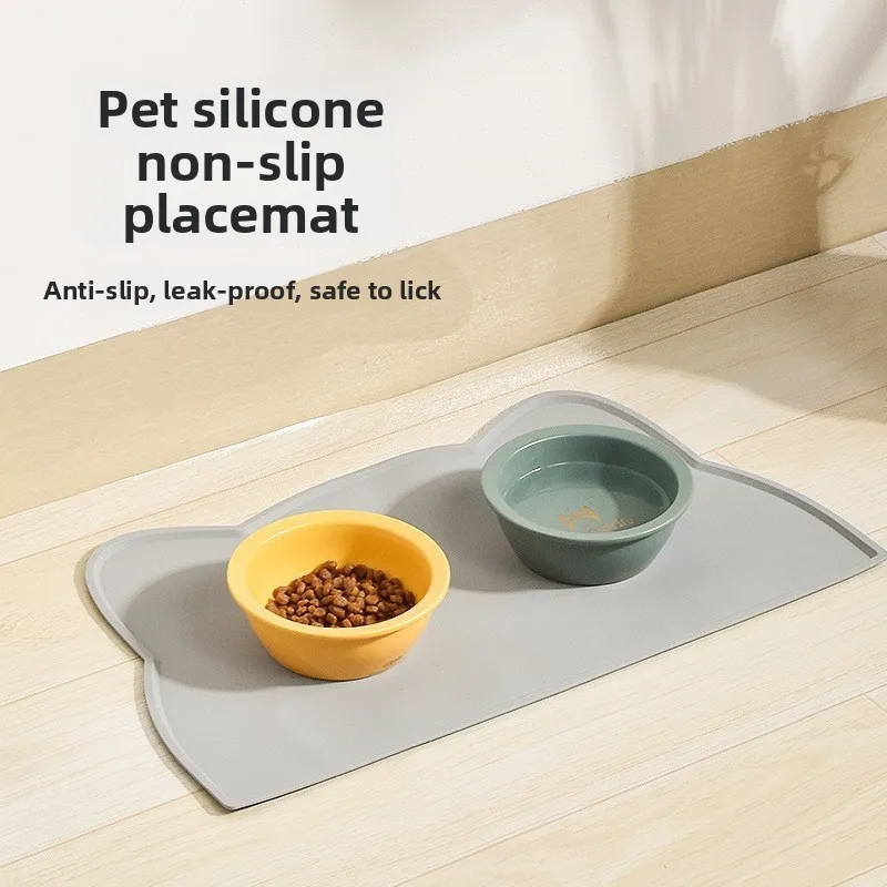 Silikon Haustier Fütterung Matte Wasserdicht Anti Slip Hund Katze Schüssel Matte Auslaufsicher Einfach Sauber Haustier Tischset Liefert Katze Schüssel Matte Fütterung