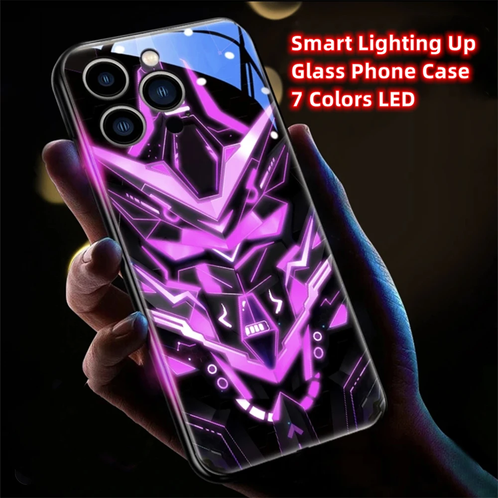 Azure Warship Pattern Sprachgesteuerte LED-Leuchtende Handyhülle für Samsung S26 S25 S24 S23 S22 S21 S20 Plus Ultra – Detail 33