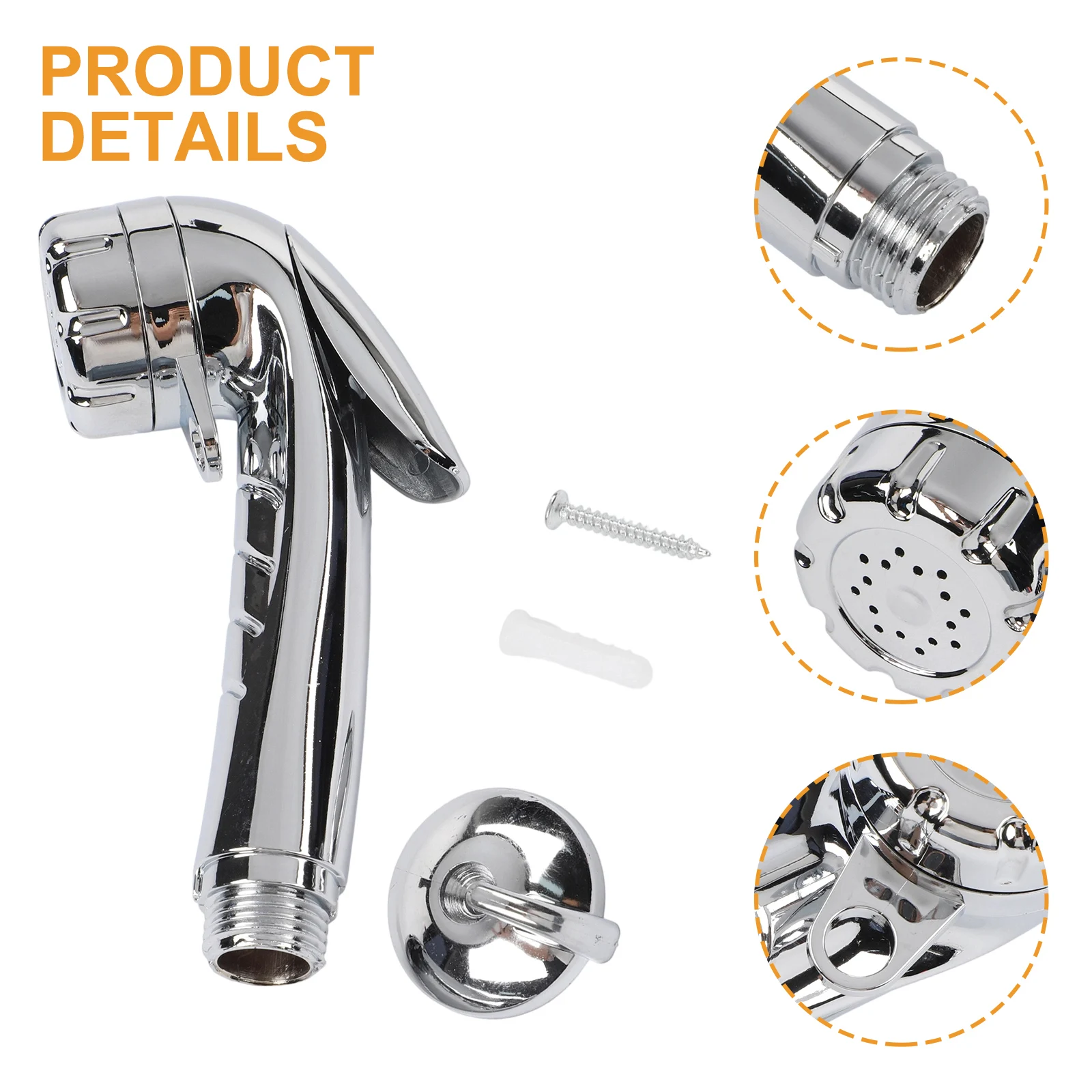 Compact Shower Head with Integrated Start Stop Control Lever Designed for RV Boat Camping and Mobile Living Environments