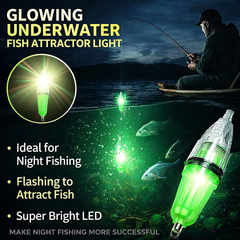 LED Underwater Fishing Light 12cm 17cm Super Bright Flashing Fish Attractor Lamp Waterproof Night Sea Fishing Lure Light