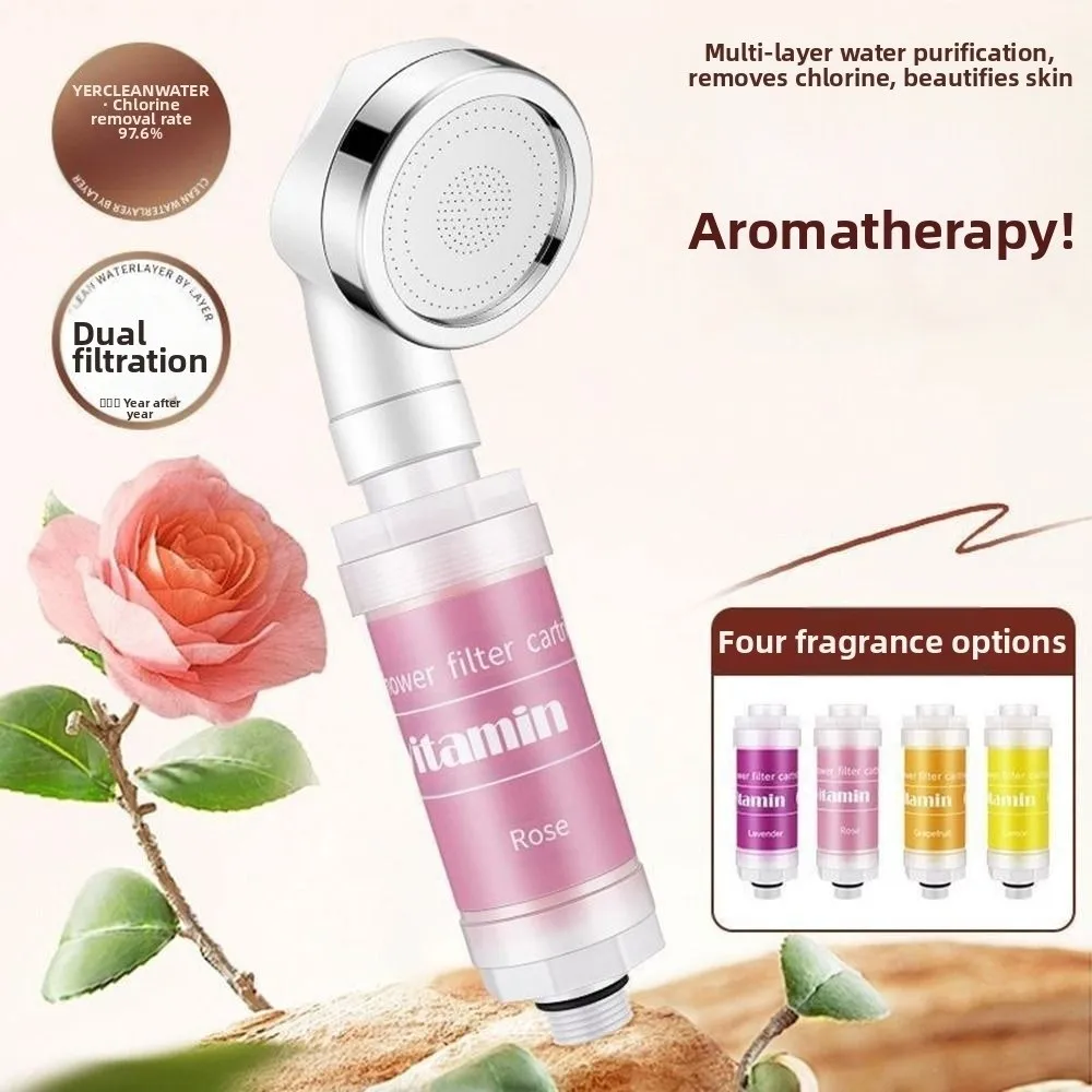 Lavender Shower Head Water Filter Dechlorination Mixed with Vitamin C Shower Scented Anti-scaling Filter Impurities
